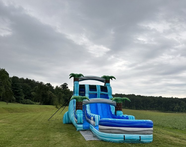 18ft Caribbean Hybrid Double Lane Water Slide