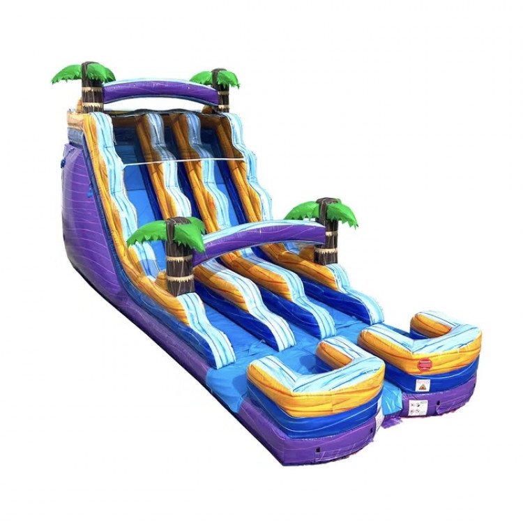 18ft Purple Rush Double Lane Water Slide